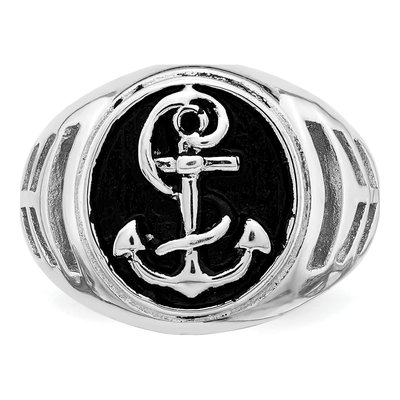 Men's Sterling Silver Anchor Ring – view 4