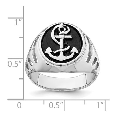 Men's Sterling Silver Anchor Ring – view 6