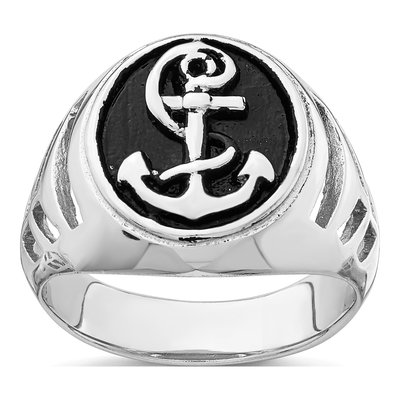 Men's Sterling Silver Anchor Ring