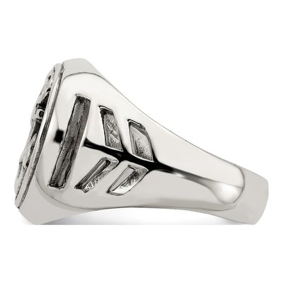 Men's Sterling Silver Antiqued Anchor Ring – view 5