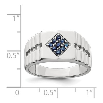 Men's Sterling Silver Sapphire Ring – view 5