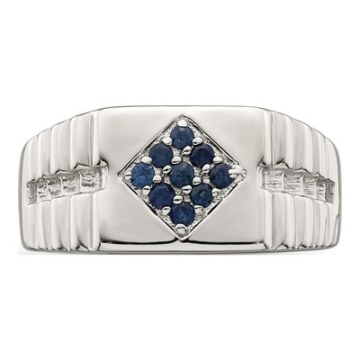 Men's Sterling Silver Sapphire Ring – view 6