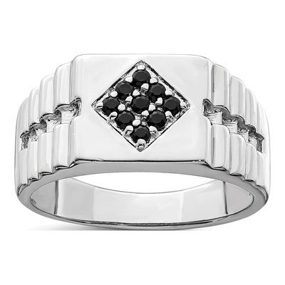 Men's Sterling Silver Onyx Ring