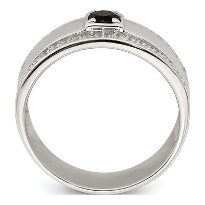 Men's Sterling Silver Onyx & White Topaz Ring – view 3