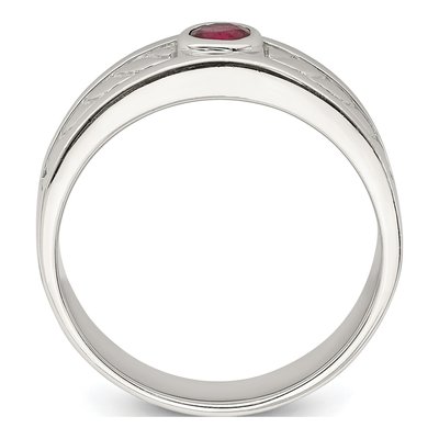 Men's Sterling Silver Ruby Ring – view 3