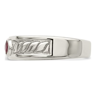 Men's Sterling Silver Ruby Ring – view 4