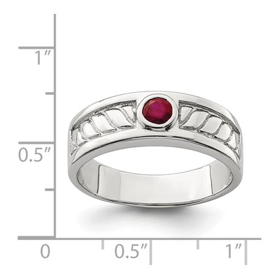 Men's Sterling Silver Ruby Ring – view 5