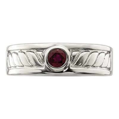 Men's Sterling Silver Ruby Ring – view 6
