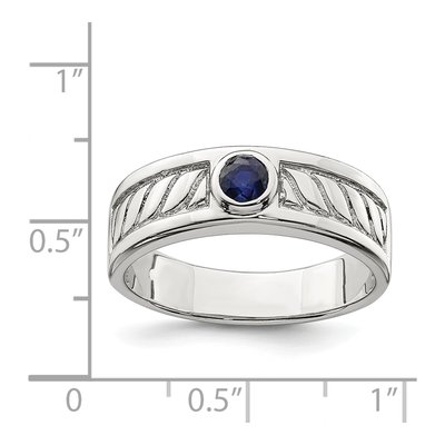 Men's Sterling Silver Sapphire Ring – view 5