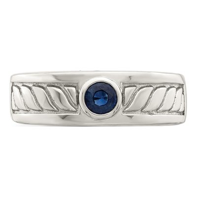 Men's Sterling Silver Sapphire Ring – view 6