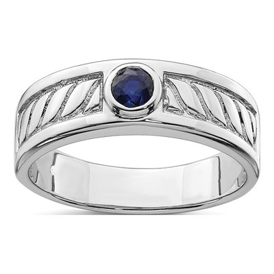 Men's Sterling Silver Sapphire Ring