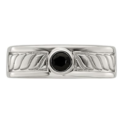 Men's Sterling Silver Onyx Ring – view 6
