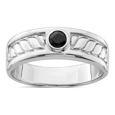 Men's Sterling Silver Onyx Ring