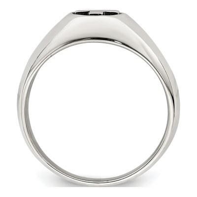 Men's Sterling Silver Antiqued Cross Ring – view 3