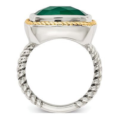 Sterling Silver & 14K Gold Onyx Ring – view 2