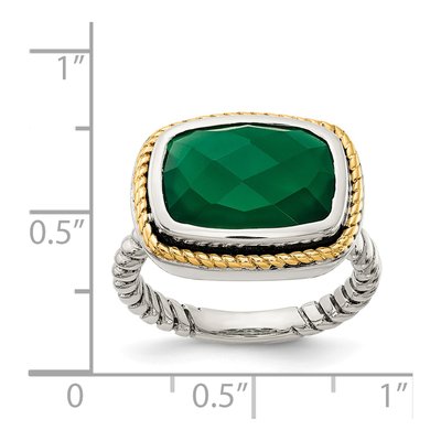 Sterling Silver & 14K Gold Onyx Ring – view 3