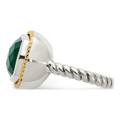 Sterling Silver & 14K Gold Onyx Ring – view 4