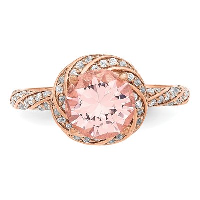 Rose Gold-Plated Sterling Silver Crystal Ring – view 5