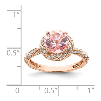 Rose Gold-Plated Sterling Silver Crystal Ring – view 6