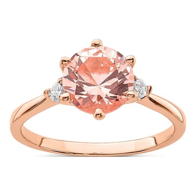 Rose Gold-Plated Sterling Silver Crystal & CZ Ring