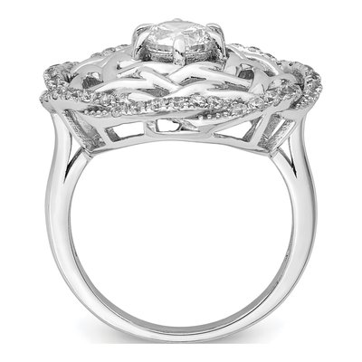 Sterling Silver CZ Woven Ring – view 3