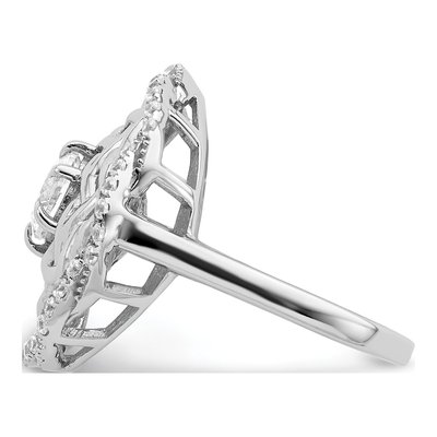 Sterling Silver CZ Woven Ring – view 4