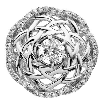 Sterling Silver CZ Woven Ring – view 5