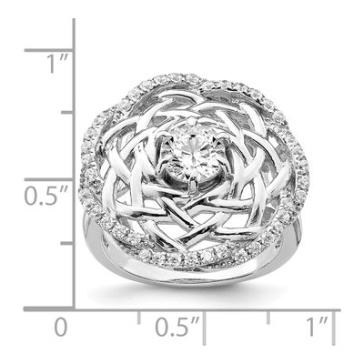 Sterling Silver CZ Woven Ring – view 6