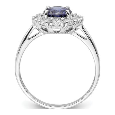 Sterling Silver CZ Halo Ring – view 3
