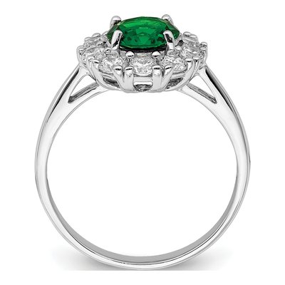 Sterling Silver CZ Glass Halo Ring – view 3
