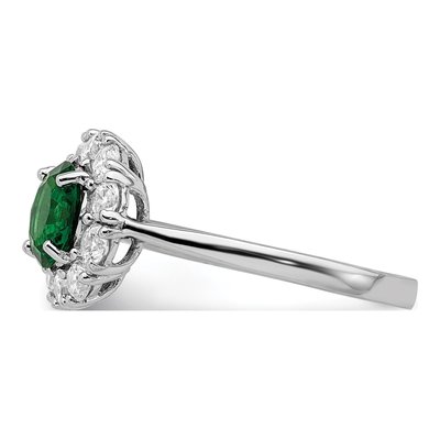 Sterling Silver CZ Glass Halo Ring – view 4