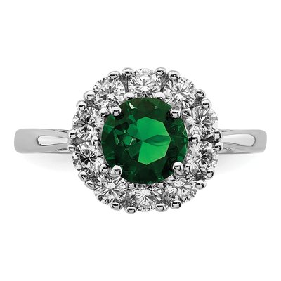 Sterling Silver CZ Glass Halo Ring – view 5