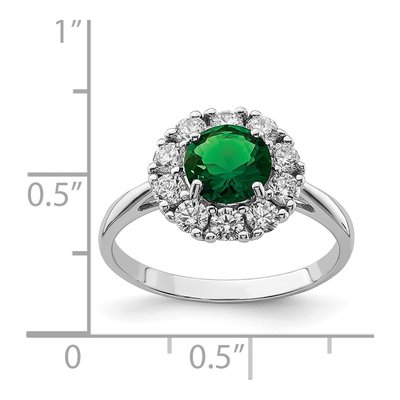 Sterling Silver CZ Glass Halo Ring – view 6