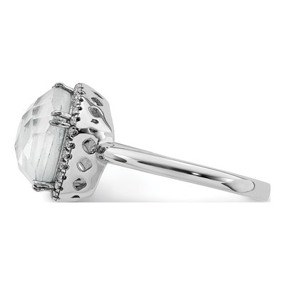 Sterling Silver Agate & CZ Lace Ring – view 4