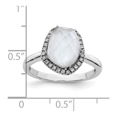 Sterling Silver Agate & CZ Lace Ring – view 6