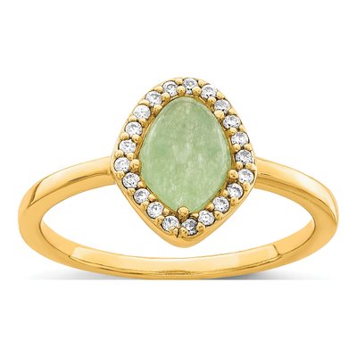 Gold-Plated Sterling Silver CZ Ring