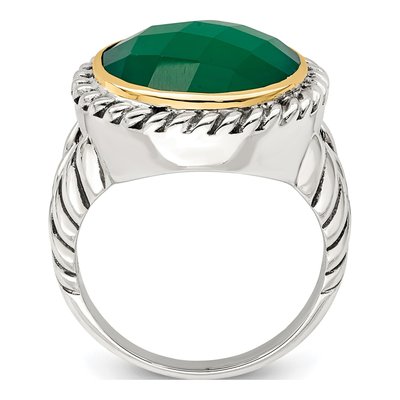 Sterling Silver & 14K Gold Onyx Ring – view 3
