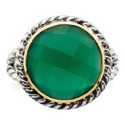 Sterling Silver & 14K Gold Onyx Ring – view 5