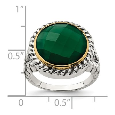 Sterling Silver & 14K Gold Onyx Ring – view 6