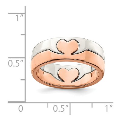 Rose Gold-Plated Sterling Silver Double Heart Ring – view 3