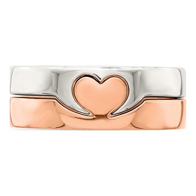 Rose Gold-Plated Sterling Silver Double Heart Ring – view 5