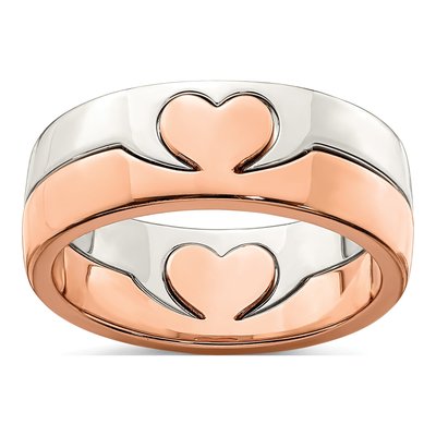 Rose Gold-Plated Sterling Silver Double Heart Ring