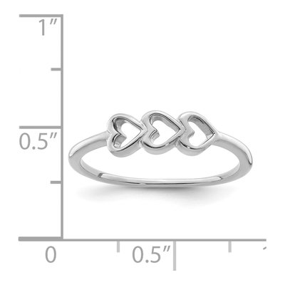 Sterling Silver Hearts Ring – view 6