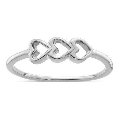 Sterling Silver Hearts Ring