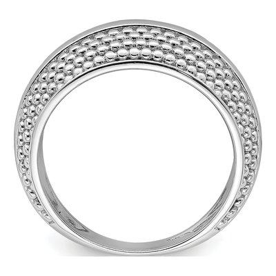 Sterling Silver Textured Domed Ring – view 3