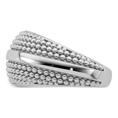 Sterling Silver Textured Domed Ring – view 4