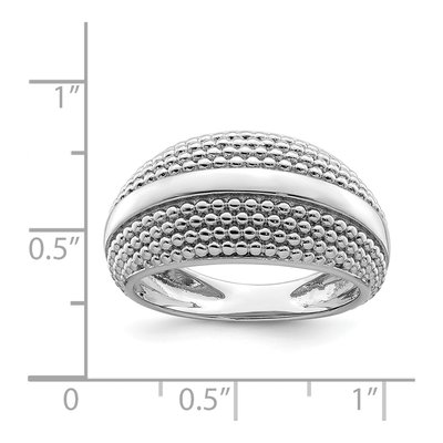 Sterling Silver Textured Domed Ring – view 5