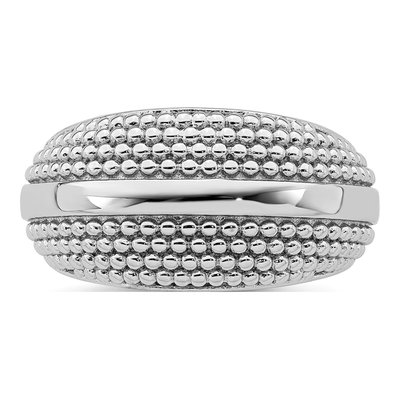 Sterling Silver Textured Domed Ring – view 6