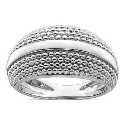 Sterling Silver Textured Domed Ring