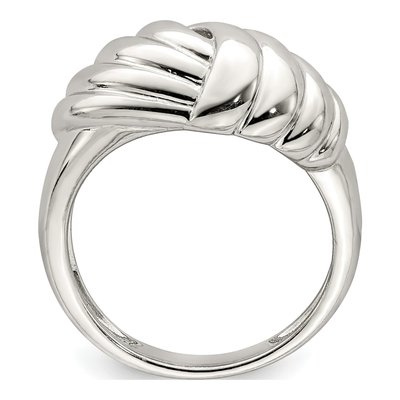 Sterling Silver Weaved Scalloped Ring – view 3
